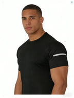 7PCS Men's Print Reflective Stripe  Sports T-Shirts, Quick Drying Breathable Round Neck T-shirt,Casual Tops for Workout Running, Gym Tees, Men's Sportswear for Summer  Running Shirts, Moisture-Wicking T-Shirts, Gym Workout Short Sleeve Shirts