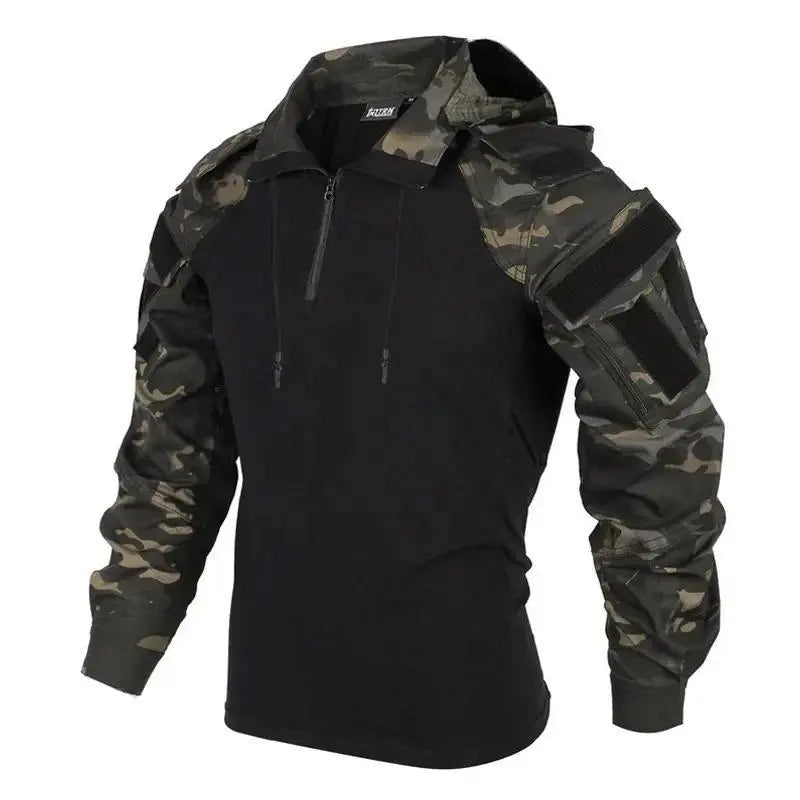 Men's Quick Dry Breathable Camo Long Sleeve Shirt for Hiking