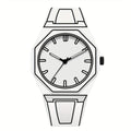 1pc PINTIME Preppy Style Men'S Watch - Quartz Movement, Silicone Band, Luminous Hands, Round Dial, Battery-Operated, Non-Rechargeable, Fashionable Accessory for All Occasions