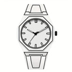 1pc PINTIME Preppy Style Men'S Watch - Quartz Movement, Silicone Band, Luminous Hands, Round Dial, Battery-Operated, Non-Rechargeable, Fashionable Accessory for All Occasions