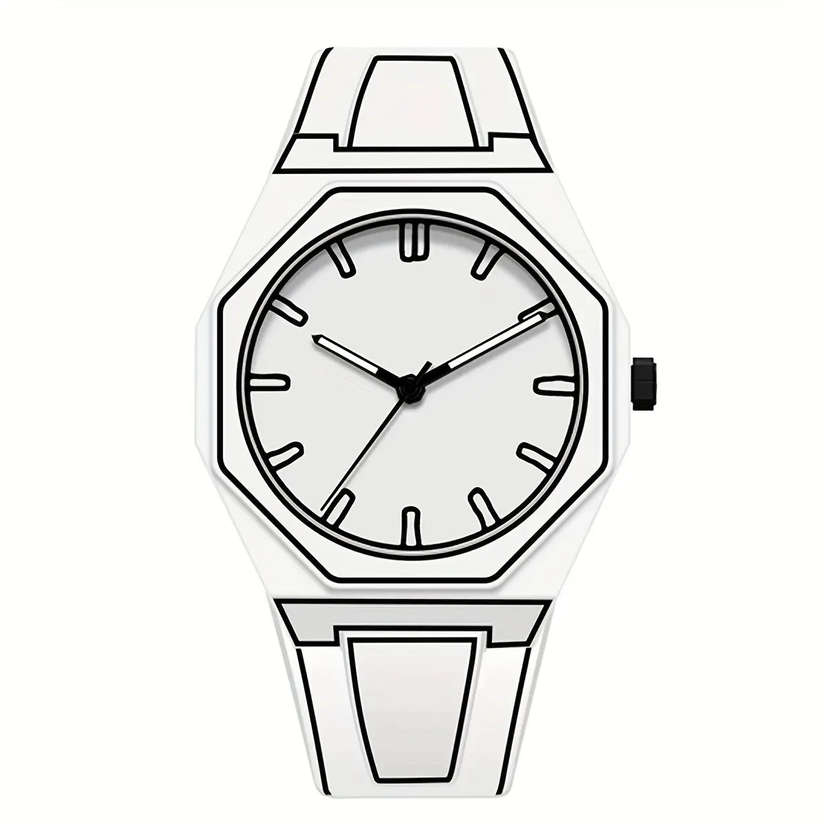 1pc PINTIME Preppy Style Men'S Watch - Quartz Movement, Silicone Band, Luminous Hands, Round Dial, Battery-Operated, Non-Rechargeable, Fashionable Accessory for All Occasions