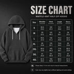 Men's Waffle Knit Half Zip Hoodie with Kangaroo Pocket