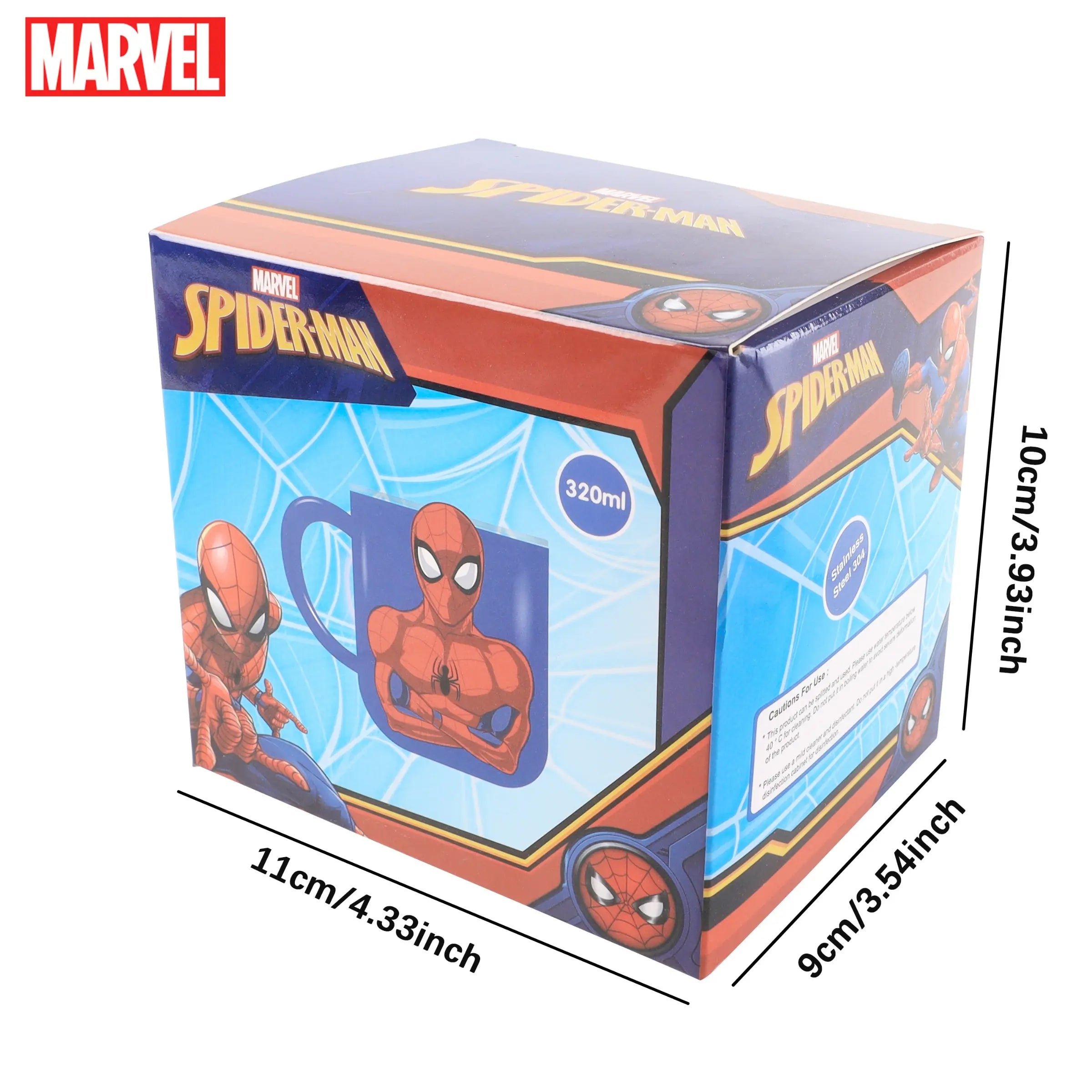 Marvel Officially Licensed Spider-Man 3D Mug, Stainless Steel Insulated Coffee Cup with Lid & Straw, 260ml/320ml, Aesthetic Desk Decor, Back to School Teen Boy Gamer Gift, Heavy Duty Leakproof Travel Tumbler
