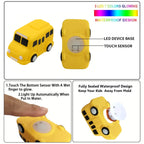 6PCS Bath Cars,Traffic Vehicles and Construction Vehicles, Light Up Bath Toy for Toddler,6 Pack Water Activated Flashing Colors Toys for Kids Bath Fun in the Tub,Bath Fun in Pool or Bathtub,On Beach