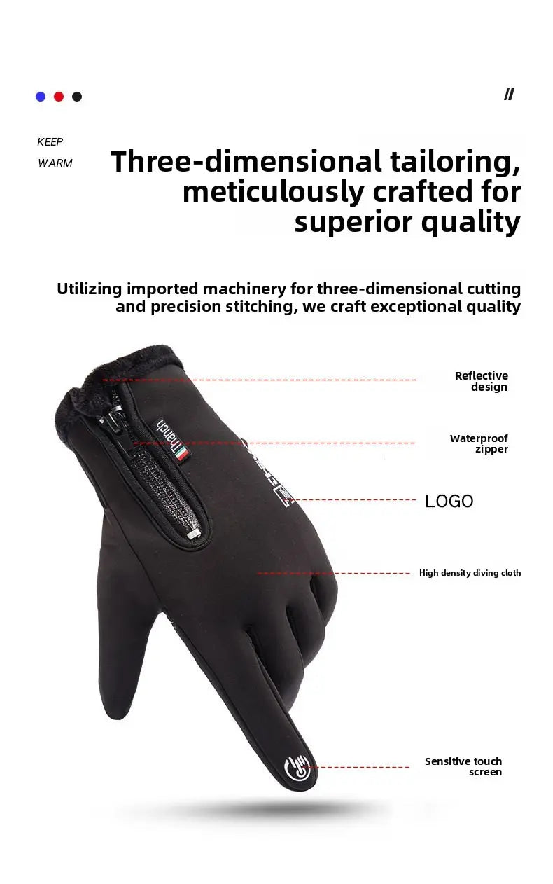 Outdoor Winter Gloves, Touchscreen andWindproof Full-Finger Gloves for Sports, Travel,and Daily Activities,Men's And Women's Fleece Gloves