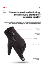 Outdoor Winter Gloves, Touchscreen andWindproof Full-Finger Gloves for Sports, Travel,and Daily Activities,Men's And Women's Fleece Gloves