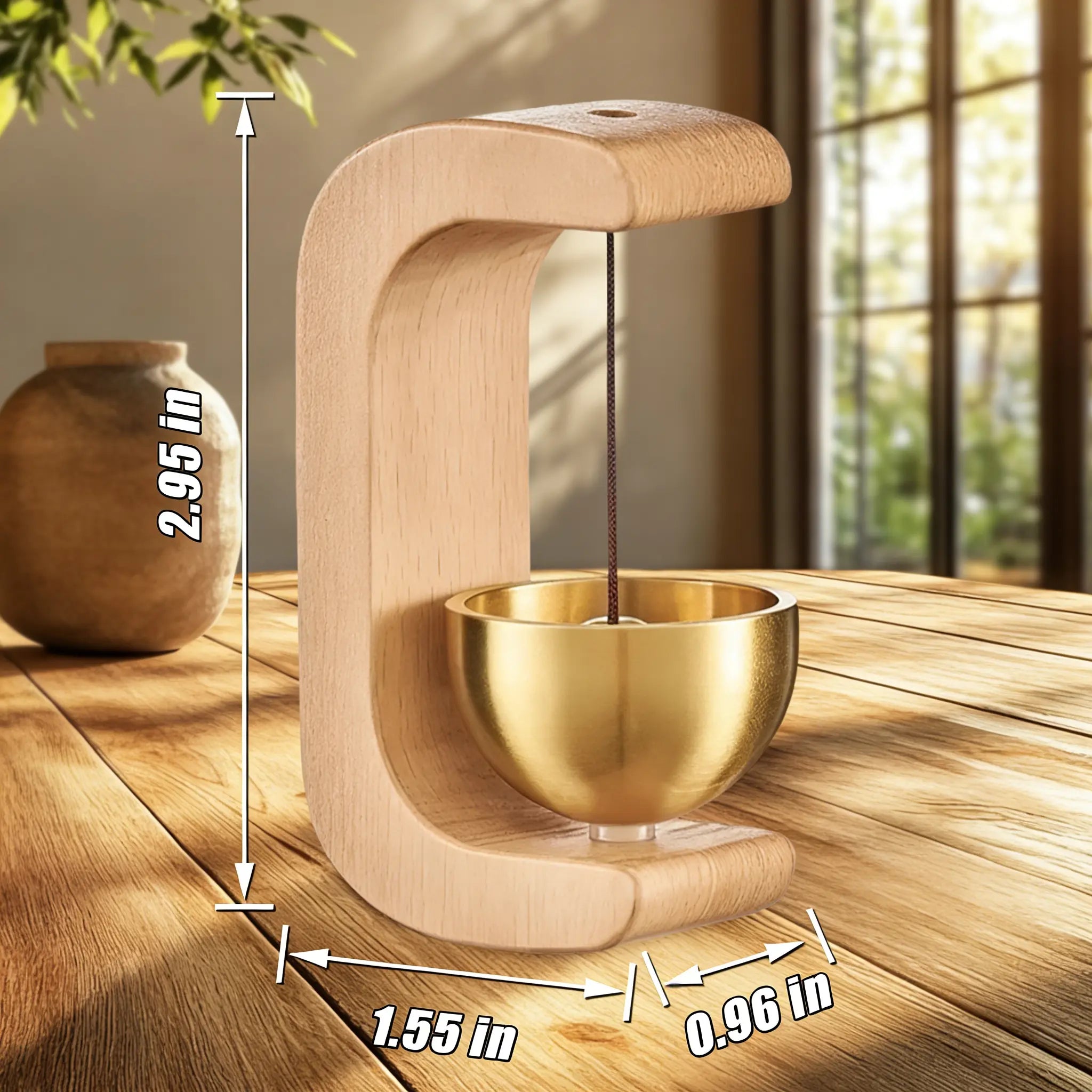 UFORU Suction Door Type Solid Wood Wind Chime,  Hangable Entry Door Bell, Vintage Door Bell Hanging Ornament, Home Decor Supplies, Wall Decor,  Modern ，Valentine's Day gift