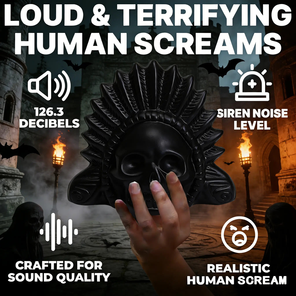 Screaming Aztec Death Whistle by Parsin, Handmade Unique & Loudest Authentic Human Sounding Whistle, Natural Pottery Whistle with Storage Bag, Suitable for Fun Activities & Pranks