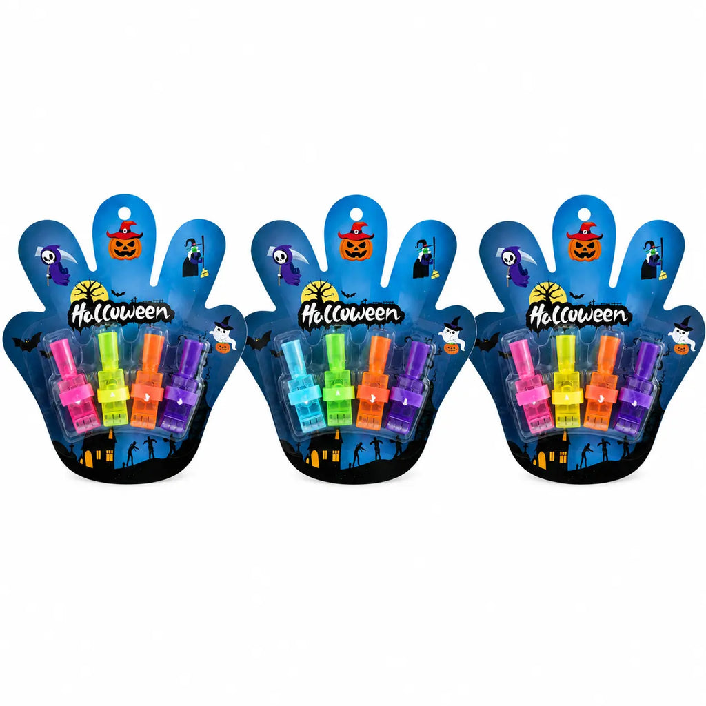 Halloween Finger Projector Rings, LED Light-Up Finger Toys, Random Pattern Assortment, Spooky Projection Party Favors for Kids, Trick-or-Treat Goodie Bag Fillers & Halloween Party Supplies