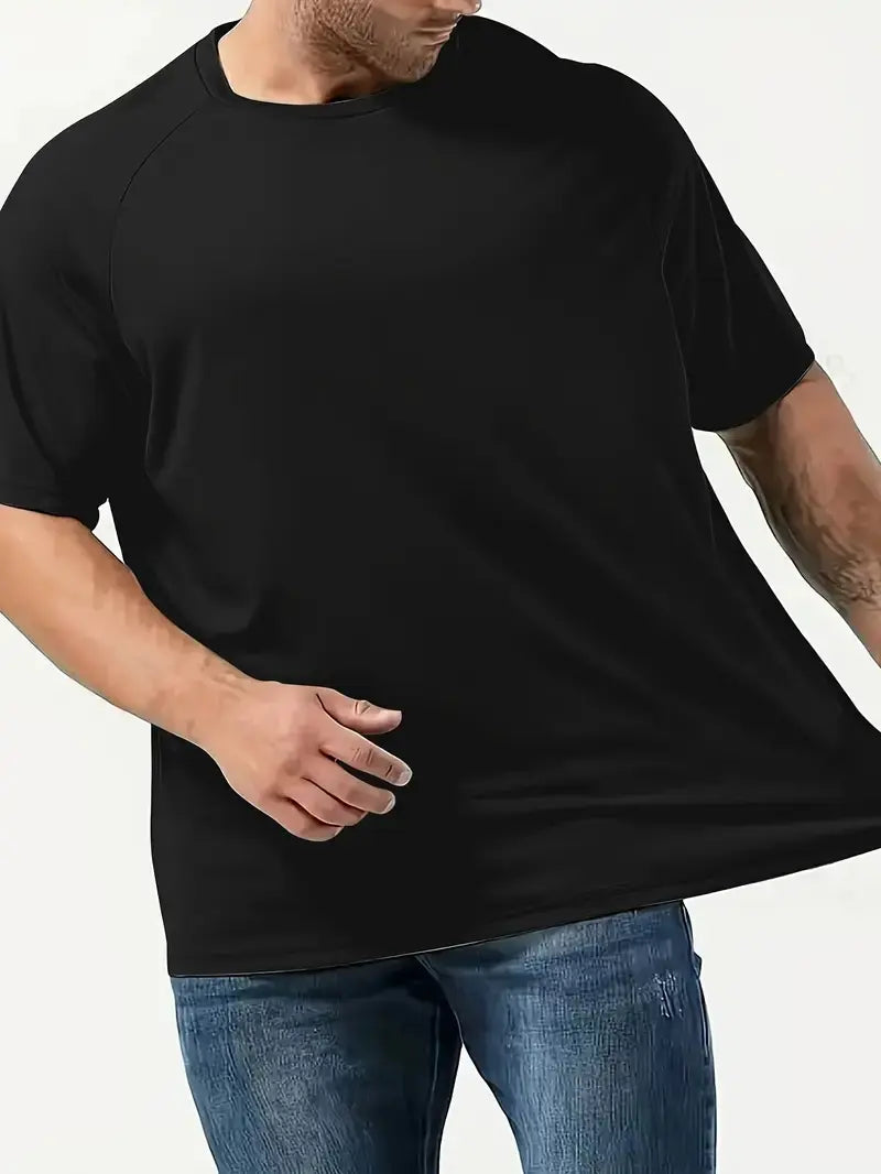 Men's Plus Size 5-Pack Quick Dry Breathable Athletic Apparel, Dry Fit Tech Sporty Sports Tops, Gym & Summer Fitness Workout Shirts Fitted Sportswear Activewear Tees,summerwins,travel essentials,camping essentials