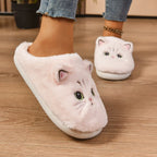 Women's & Men's Cat Theme Faux Fur Fuzzy Fashion Slippers - Winter Warm Cozy House Fur Slides