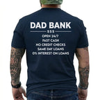 Funny Dad Bank T-Shirt for Men – “Open 247, No Credit Checks” Graphic Tee, Perfect Father’s Day Gift for Dad, Husband, Funny Family Humor Shirt, Short Sleeve Printed Graphic Shirt, Daily Casual Cotton Menswear