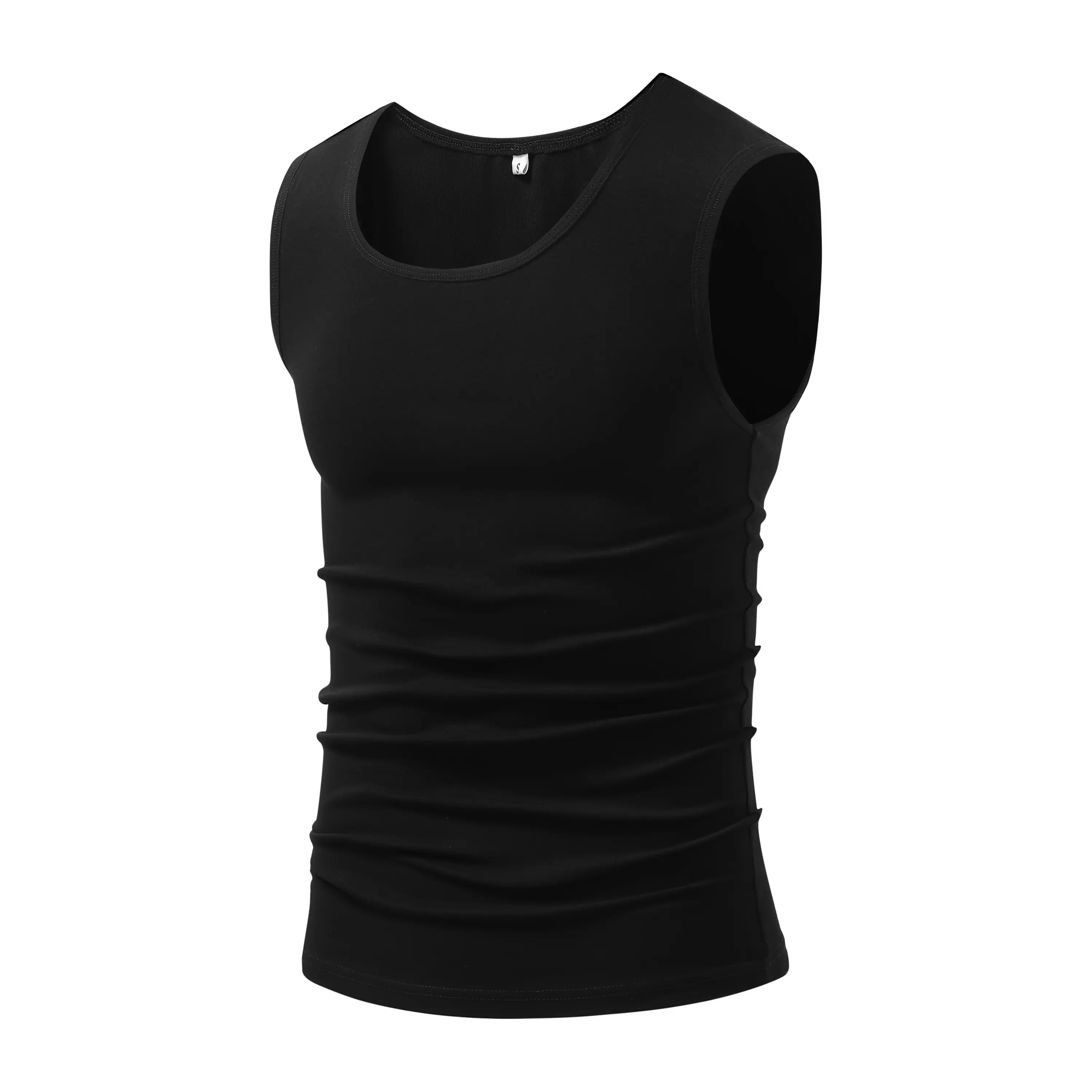 Men 4Pack Cotton Muscle Tank Tops Comfort Stretchy Breathable Summer Workout Sleeveless Sports Undershirts (optional sets of 4 or 2) High Elasticity Lifestyle Beater