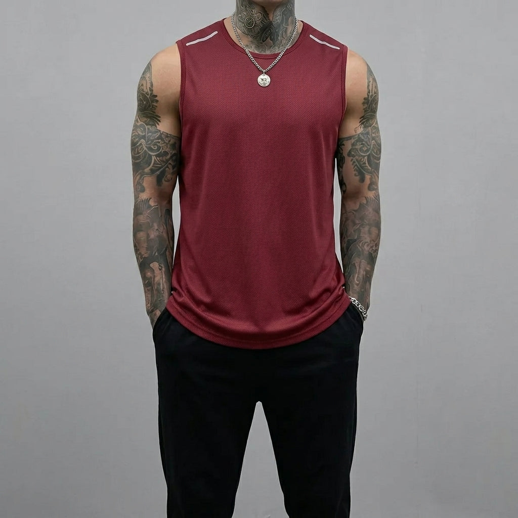 5PCS Men's Sleeveless Sports Tank Tops (Solid Color Gym Shirts)