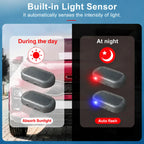 Solar Powered Fake Car Alarm Light,  Plastic Material Auto Light Sensor LED Simulated Security Warning Flashing Light, No Wiring DIY Car Anti-Theft Dummy Alarm Lamp
