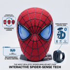 Cool Hero Mask Remote Control Skin-friendly Red & BlueLights Perfect for Cosplay, Halloween, Festivals, Parties -26cm x 19cm x 11cm - Plastic Material