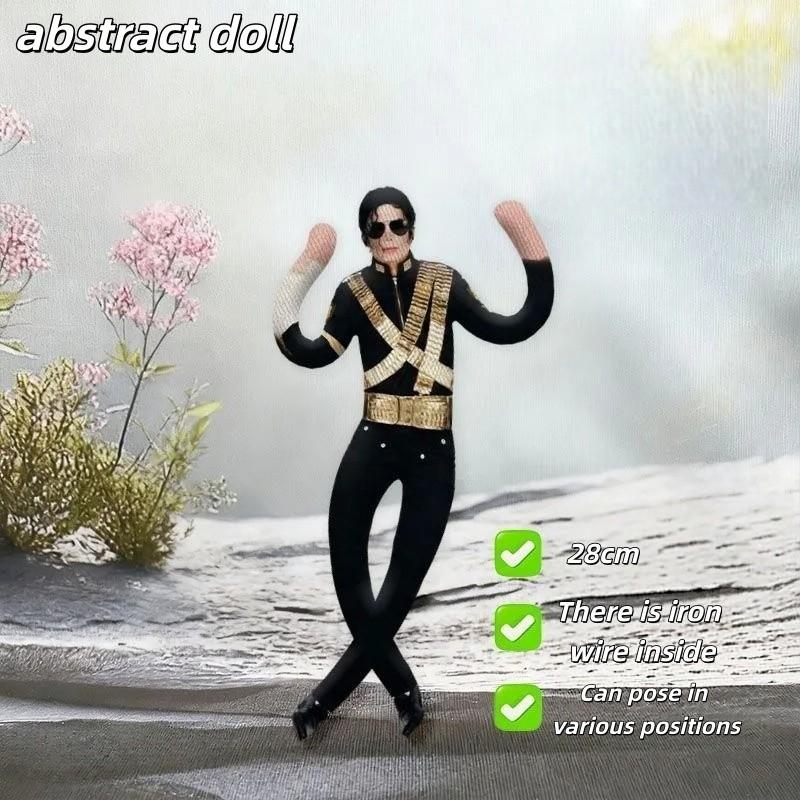 Michael Jackson Role-Playing Prop Doll, Plush Toy, Room Decor, Abstract Jointed Figure, multi jointed collectible, Gift Item, Trendy Character Accessory