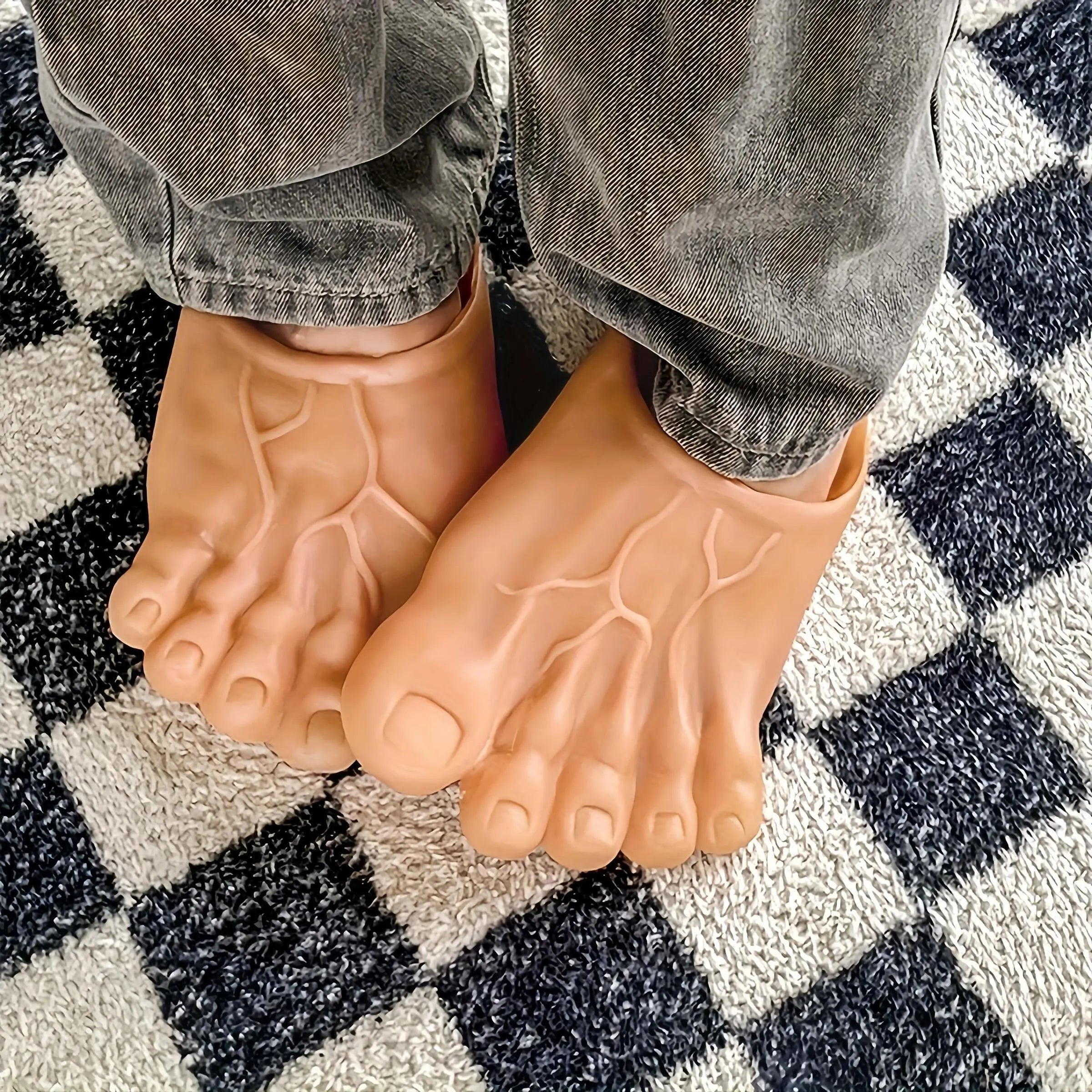 Funny Prank Shoes with Realistic Toenails | Oversized Gag Gift for Costume Parties