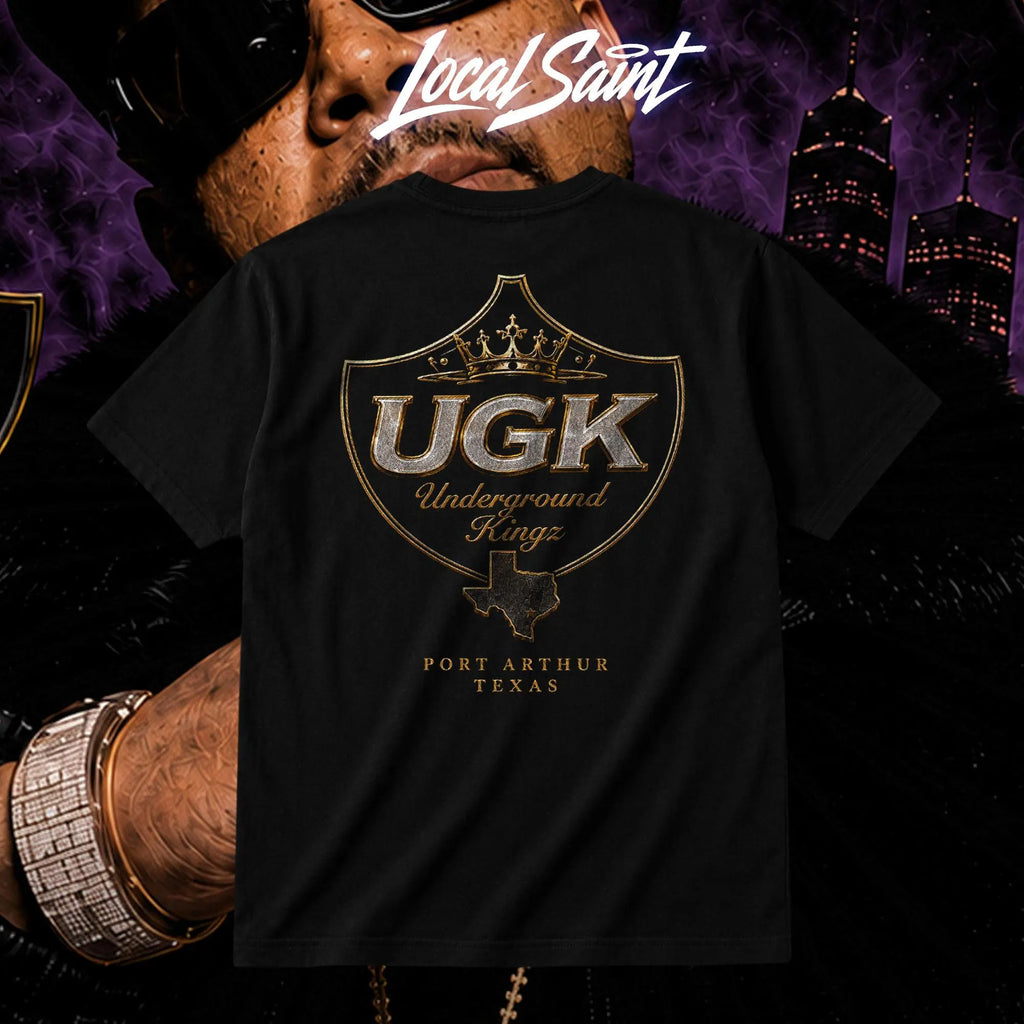 LOCALSAINT Pimp C Long Live The Pimp Heavy Cotton Unisex Graphic T-Shirt Hoodie Houston Rap Texas UGK Underground KingzDJ Screw 713 Crewneck Tee, Vintage Streetwear Graphic T-Shirt Direct To Garment Breathable Print