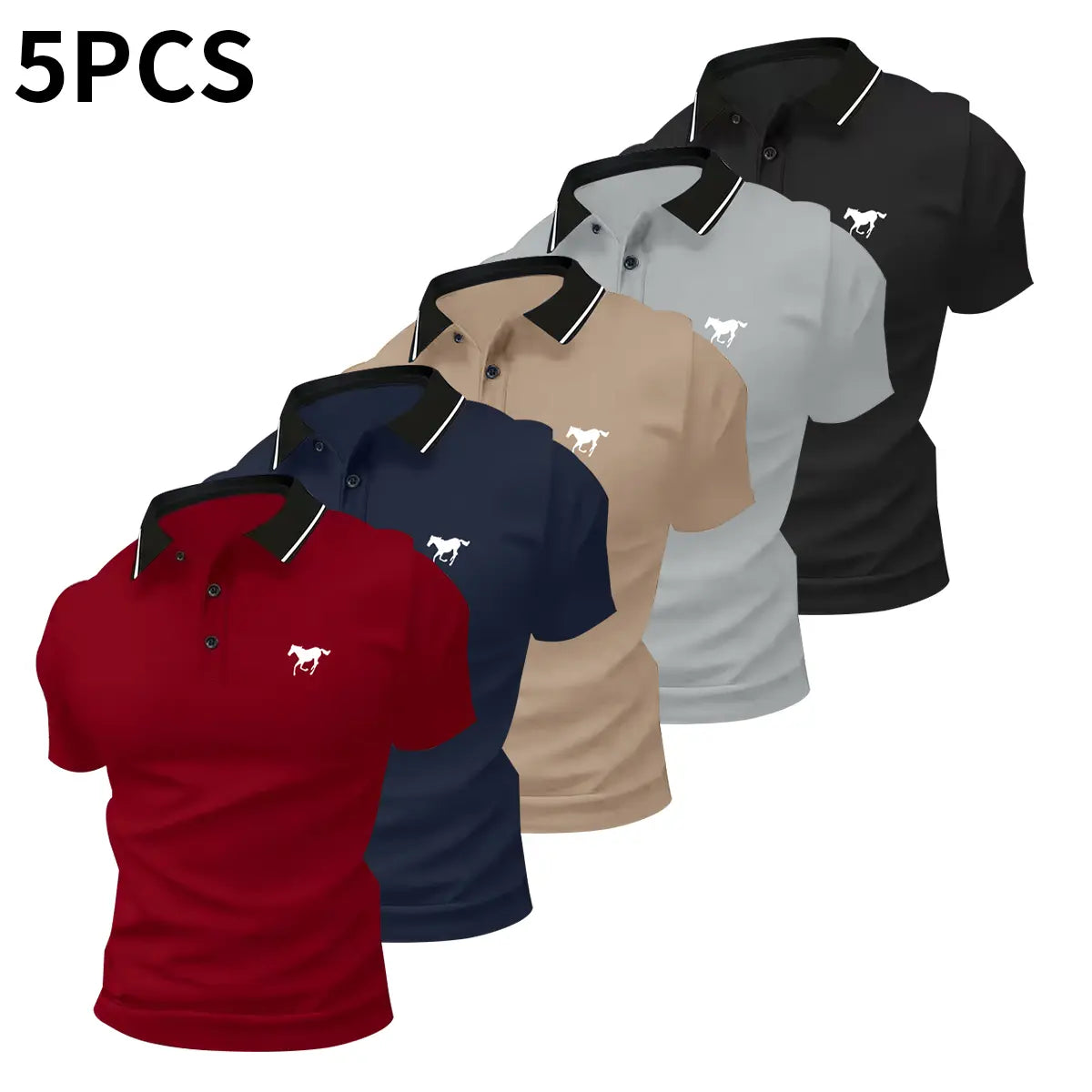 Men’s polo shirt set, casual men’s polo shirt, solid color buttoned basic style, versatile design suitable for bowling/golf, ideal for everyday wear and summer business style.,summerwins,father'sdaygifts,back to school,back to school shopping