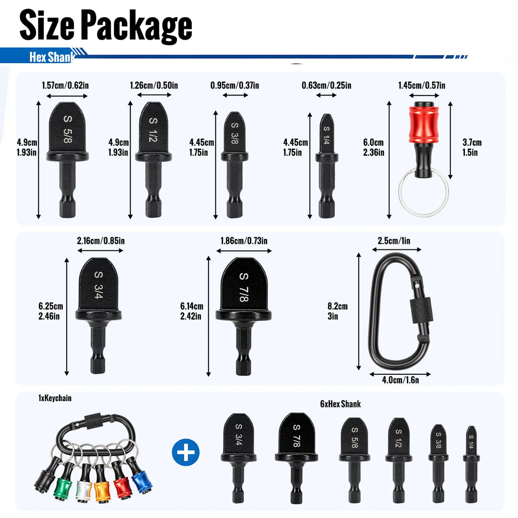 6-Piece HVAC Copper Pipe Swaging Drill Bit Set Repair Tool
