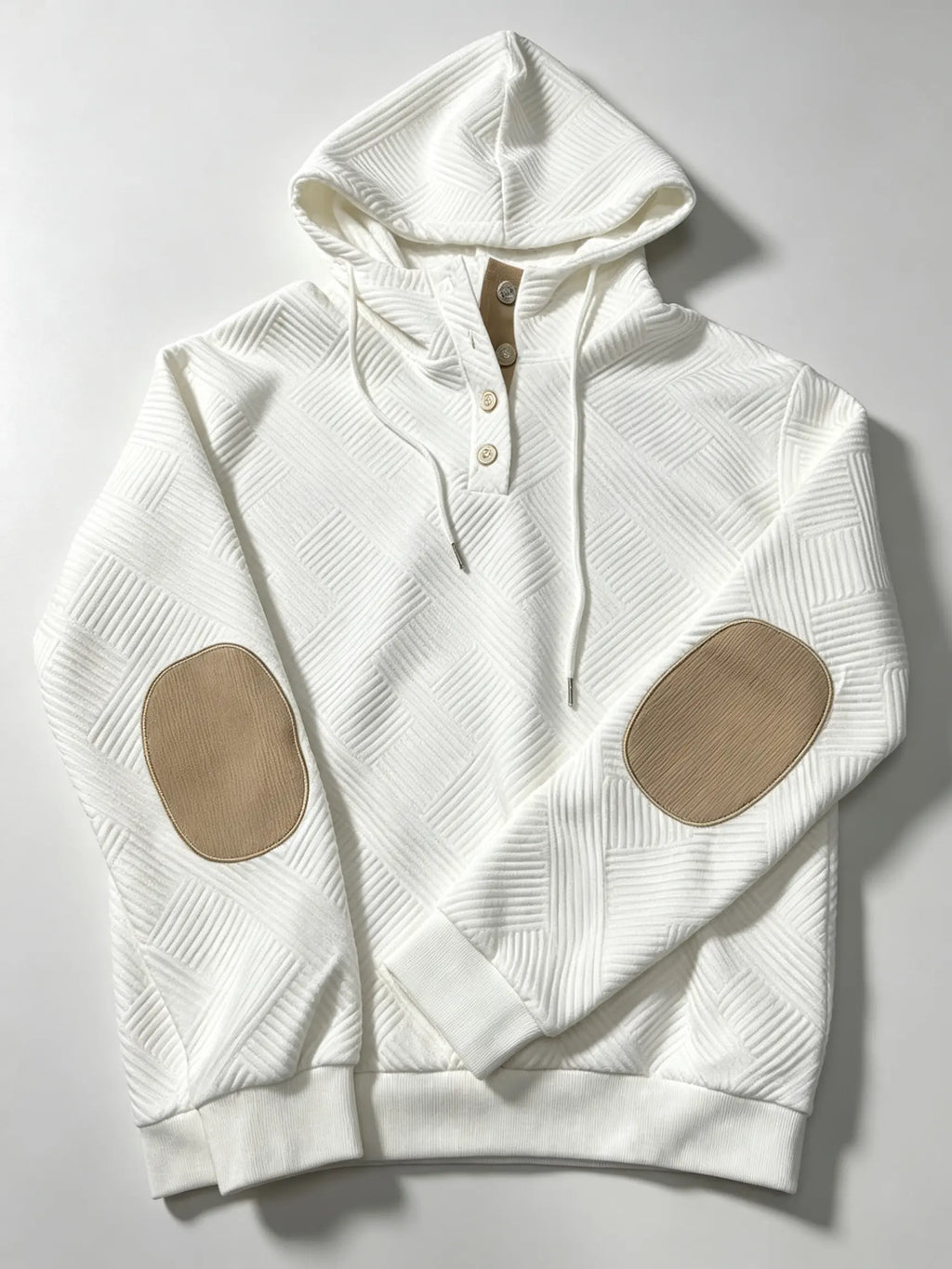 Men's 2-Piece Textured Hoodie Sweatsuit Set Outfit - Heavyweight Brushed Fleece Pullover Hoodie & Men's Sweatpants, Athleisure Street Fit Casual Sportswear Set