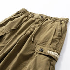 Menswear Fashion Men's Pants - Versatile Functional Cargo Pants for Men, Drawstring Cuffs, Multiple Pockets, Retro Outdoor Casual Style