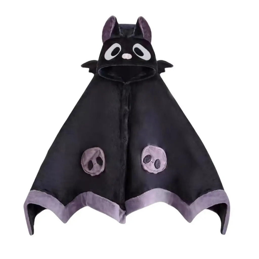 summerween-Unisex Wearable Blanket Bat Hooded Cape, Extra Large Plush Thickened Cape, One Size Fits All, Perfect Holiday Gift, Halloween Christmas Gift