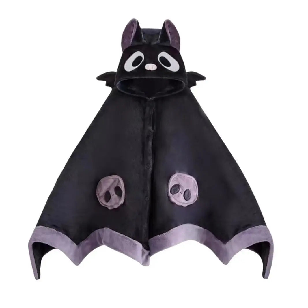 summerween-Unisex Wearable Blanket Bat Hooded Cape, Extra Large Plush Thickened Cape, One Size Fits All, Perfect Holiday Gift, Halloween Christmas Gift