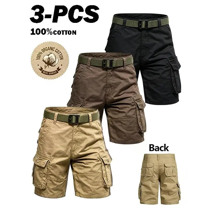 3-Pack Men's Cargo Shorts: Breathable & Durable Outdoor Tactical Shorts
