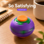 Hotfree Press-to-Spin Transforming Fidget Ball, 3D Printed Fidget Ball Toy, Smooth Spinning Sensory Gyro Toy, Stress Relief Desk Gadget, Anxiety Relief Fidget Spinner, ADHD Focus Aid, Portable Handheld Fidget Gyro Toy for Kids, Teens and Adults