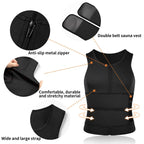 Men's Double Belt Sauna Vest Waist Trainer – Sweat Compression Workout Tank Top