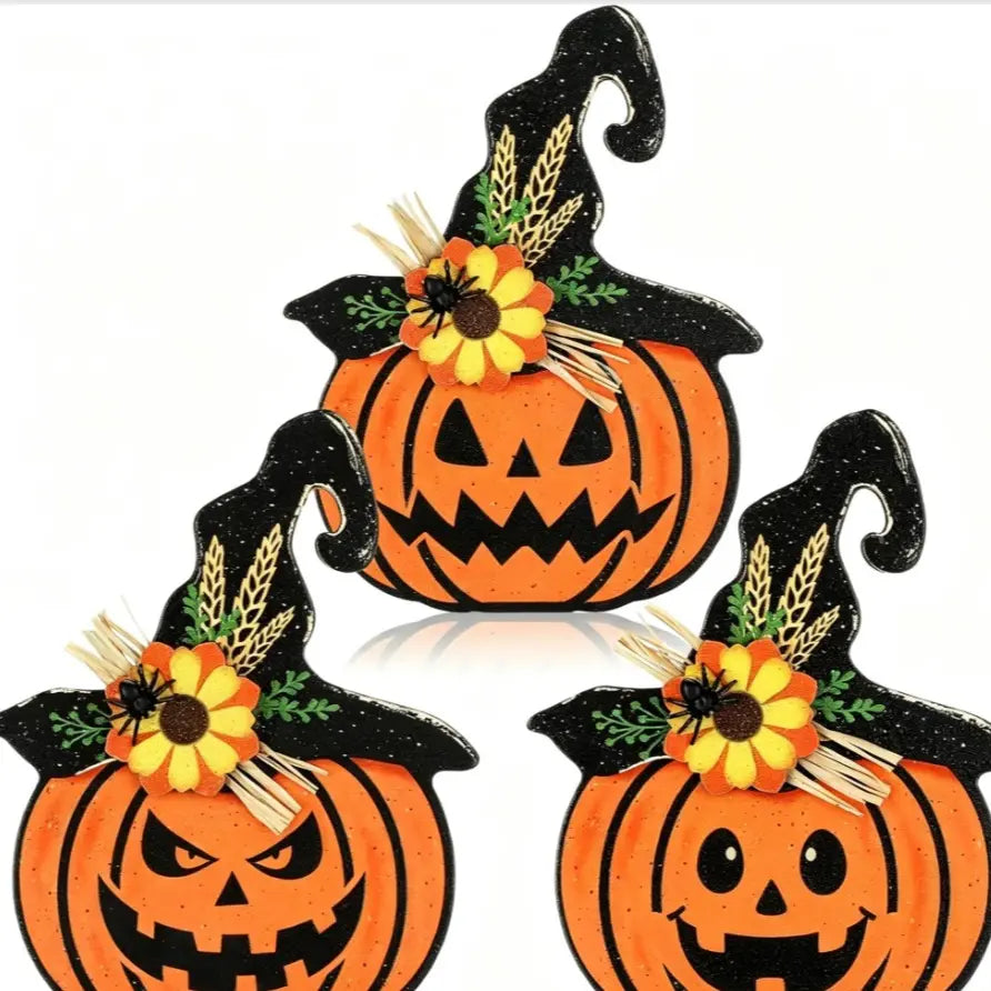 6PCS Halloween Wooden Shelf Sitter Set – Cute Ghost, Pumpkin & Black Cat Table Decor | Rustic Farmhouse Halloween Tiered Tray Decorations | Fall Home & Office Party Display