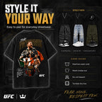 Men's UFC 329 Black Conor McGregor T-Shirt, The Notorious UFC Graphic Tee, UFC MMA Shirt, Gift for Fighters, Sports Apparel,Regular,Grunge
