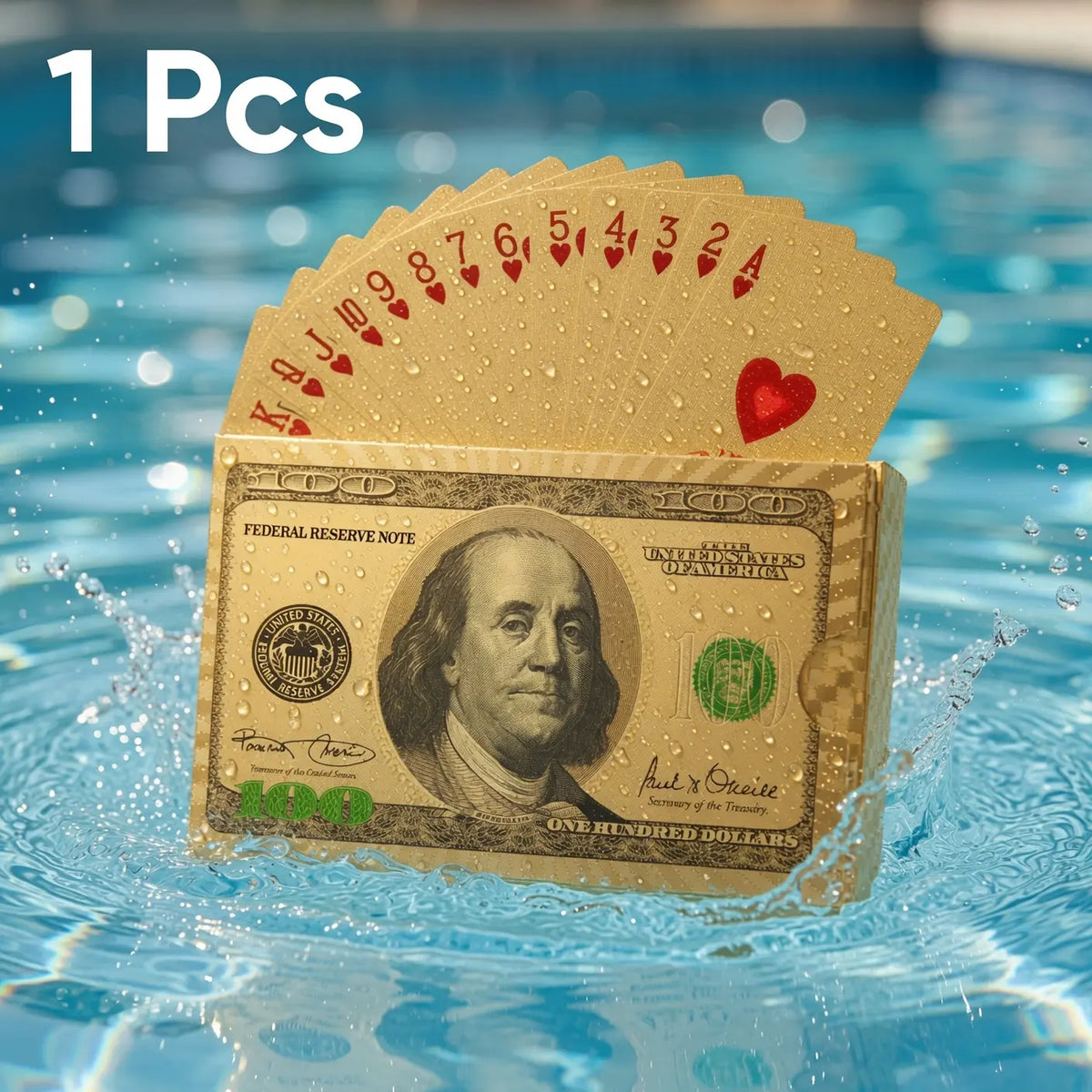 Playing Cards - Waterproof Diamond Textured Foil PET Poker Cards - for Swimming Pool, Beach Club Party, Camping & Magic Show - Premium Sleek Gift for Men, Adults & Friends
