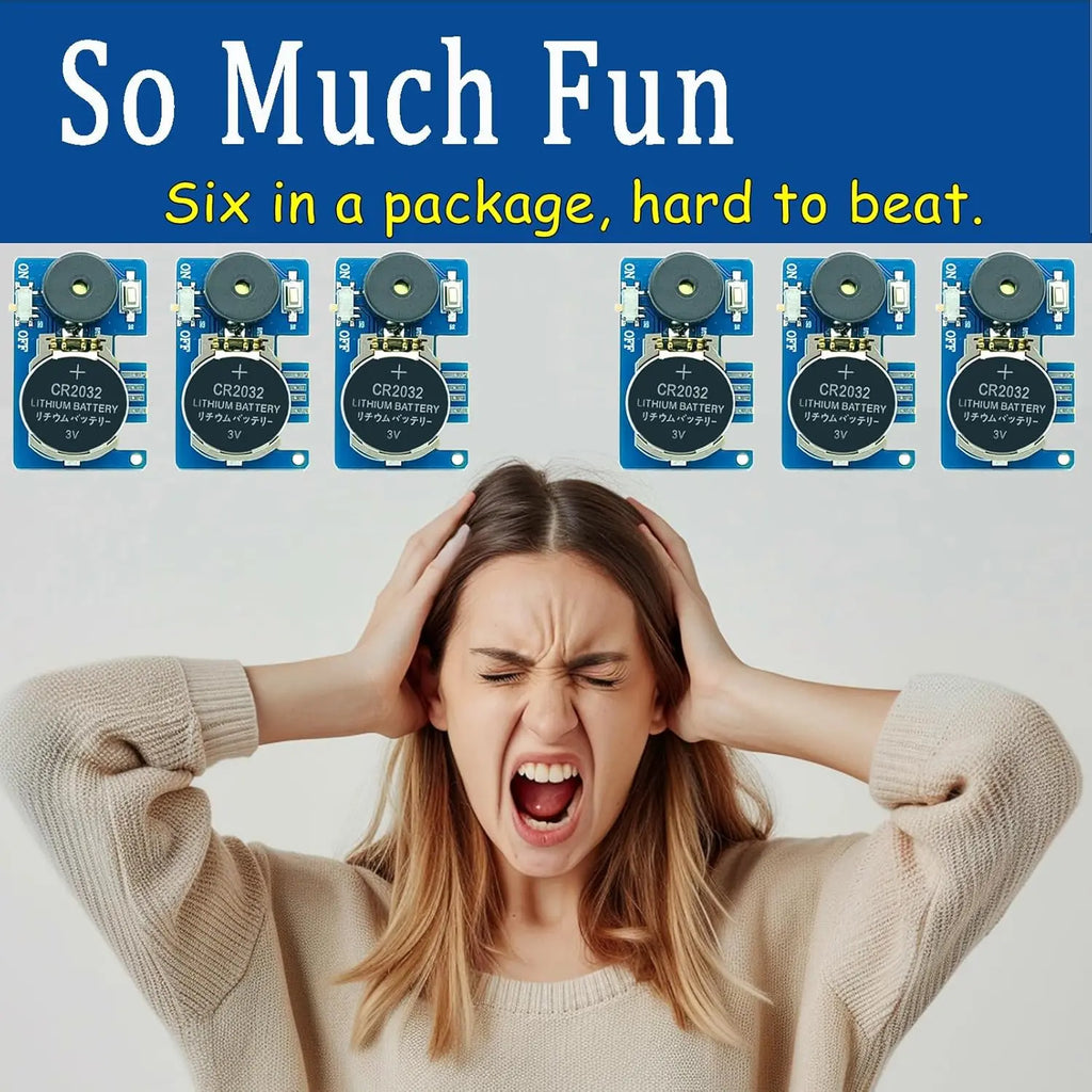 6 Piece Annoying Cricket Prank Noisemaker - Long Lasting Hidden Beeps, Office Boomers & April Fool's Day Gifts Halloween Gifts