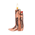Silver Metal Cowboy Boot Lighter Case Cover for Mini Bic J5