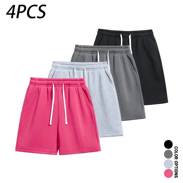 4-Pack Men's Athletic Casual Shorts: Lightweight Everyday Summer Shorts