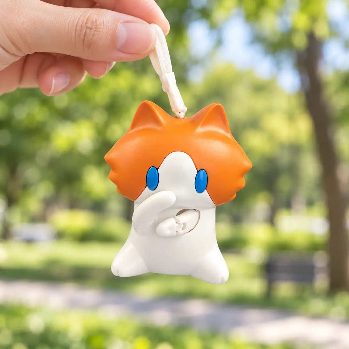 Cute Orange Cat Pull-and-Swing Keychain Toy, Interactive Moving Bag Charm and Backpack Pendant