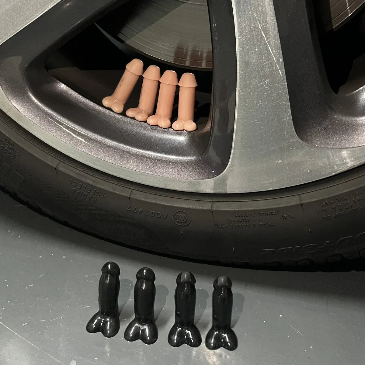4-PCS Creative Funny Valve Stem Caps,Dustproof and Waterproof, Durable  , Suitable for Cars/Bikes/Motorcycles,Funny,eye-catching, and works!
