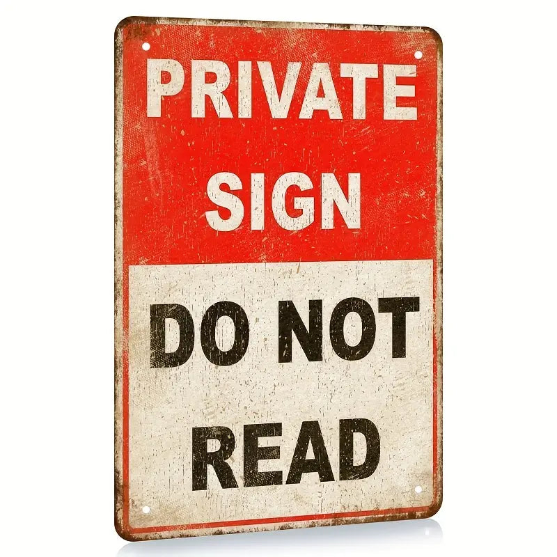 1pc Rectangular Cast Iron Funny Quote Sign (12x8 in "Do Not Read"), Vintage Garage Signs, Signage for Home Room Decor