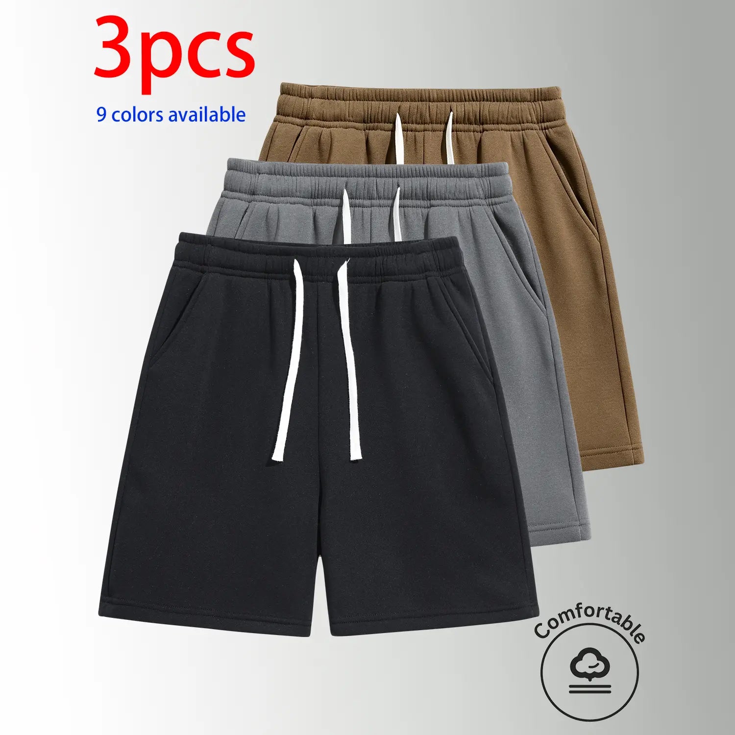 Unisex 3-Pack 5-Inch Drawstring Athletic Shorts: Breathable Running & Casual Shorts