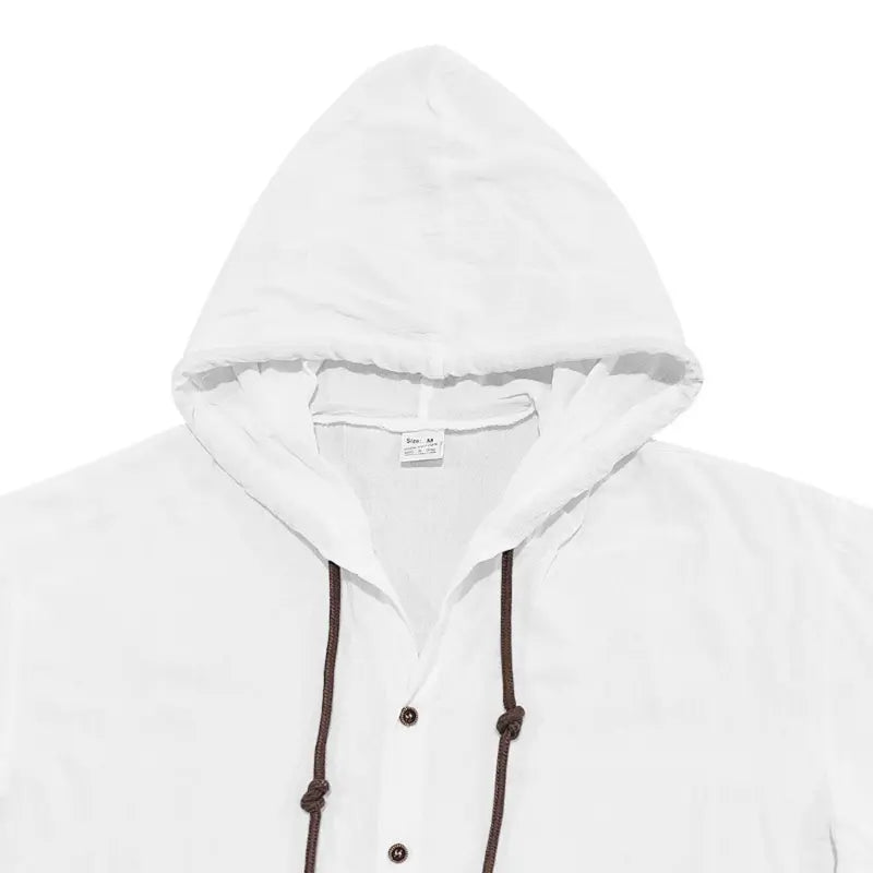 2-Piece Set Men's lightweight Trendy Hooded，Made From Soft Linen，Casual Vacation Style, Loose Fit Breathable Fabric,Long Hoodie & Wide-Leg Pants, Summer Wear outdoorfun Sweatshirt Clothes Fashion Trouser