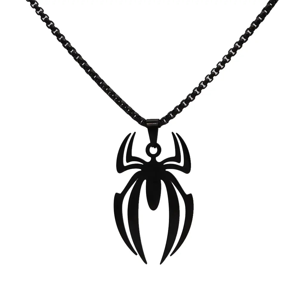 Spider Pendant Titanium Stainless Steel Necklace