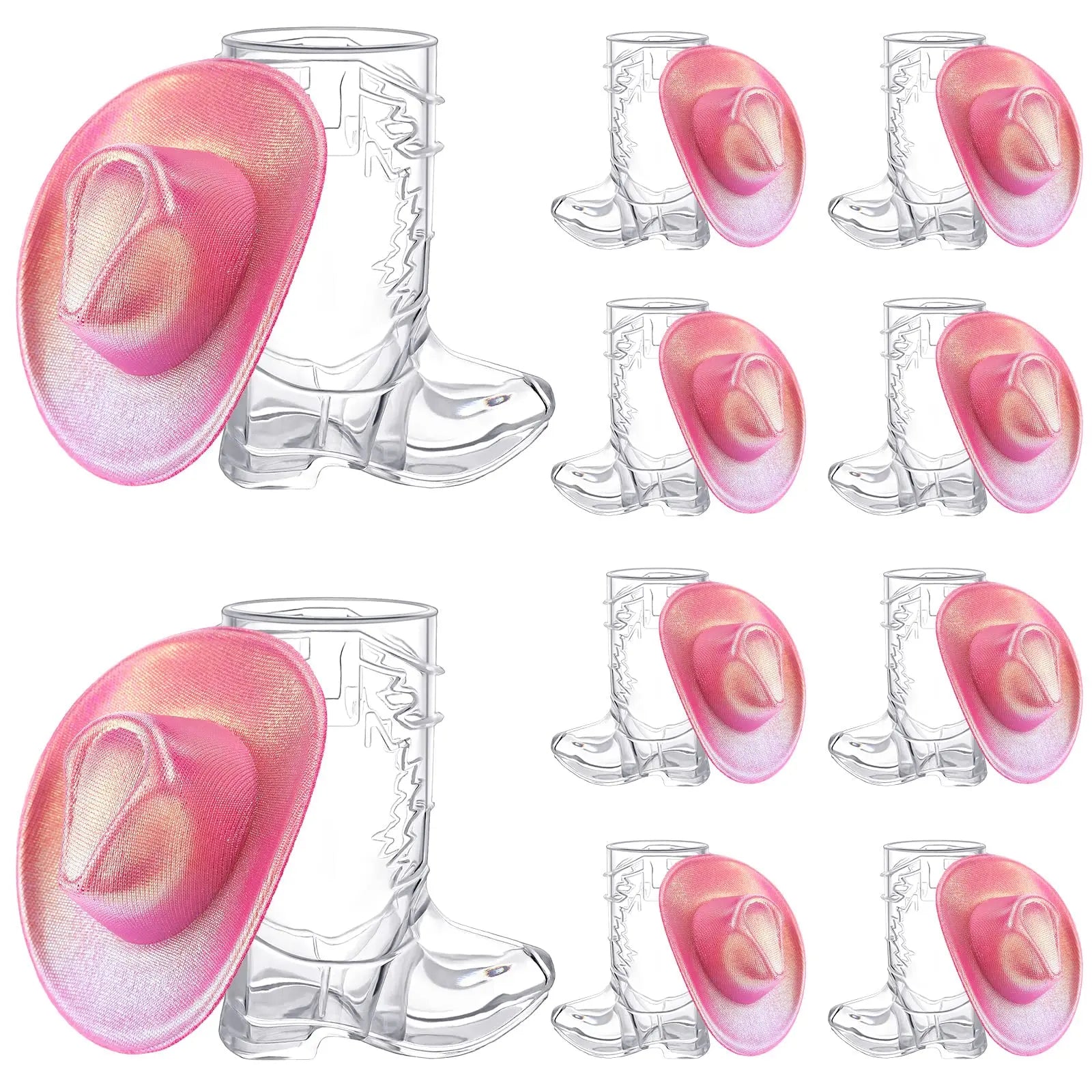 20/40 Pcs Mini Cowboy Boot Shaped Shot Glasses Reusable Cowgirl Hat Boot Cups Neon Drinkware Set Tiny Glitter Shots for Disco Cowgirl Birthday Bachelorette Party Graduation Season Rodeo Night Pink Hen’s Favors Mexican Party Centerpieces