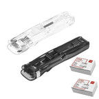 2 Pcs Portable Binder Clip Stapler, with 100 Pcs Small Binder Clips, Non-Destructive Paper Clam Dispenser for Office, Home, School