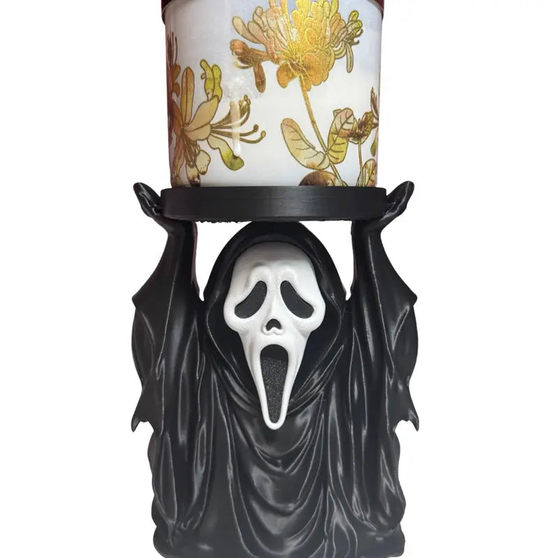Pink Ghostface Candlestick Holder, Halloween Ghost Decor, Table Centerpiece Decoration for Spooky Season Home Festive Supplies (Fits Tea Light Candles), Candle Holders For Table Centerpiece