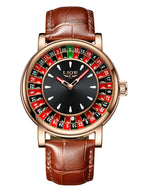 Men's Fashion Round Russian Roulette 12 Zodiac Theme Interactive Quartz Watch, Waterproof Design for Parties and Daily Wear