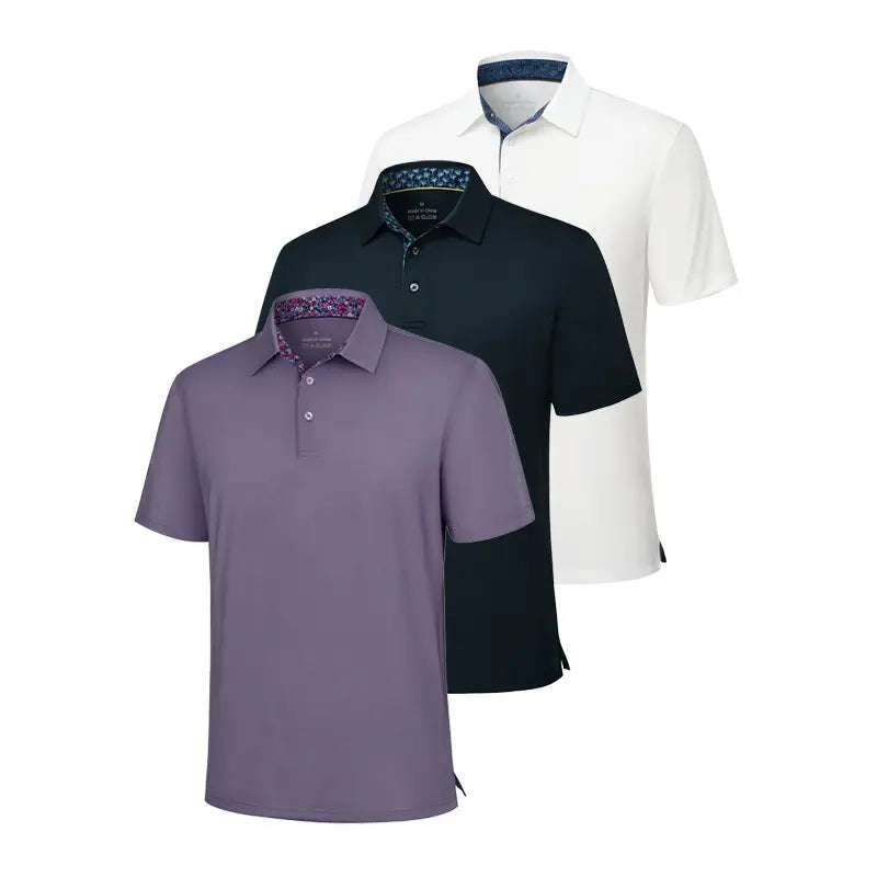 AMZPURE Men's 3-Pack Polo Shirts, Casual Short Sleeve Solid Cotton Menswear Tops, Soft Breathable Comfort Fit for Work and Golf sohochic style