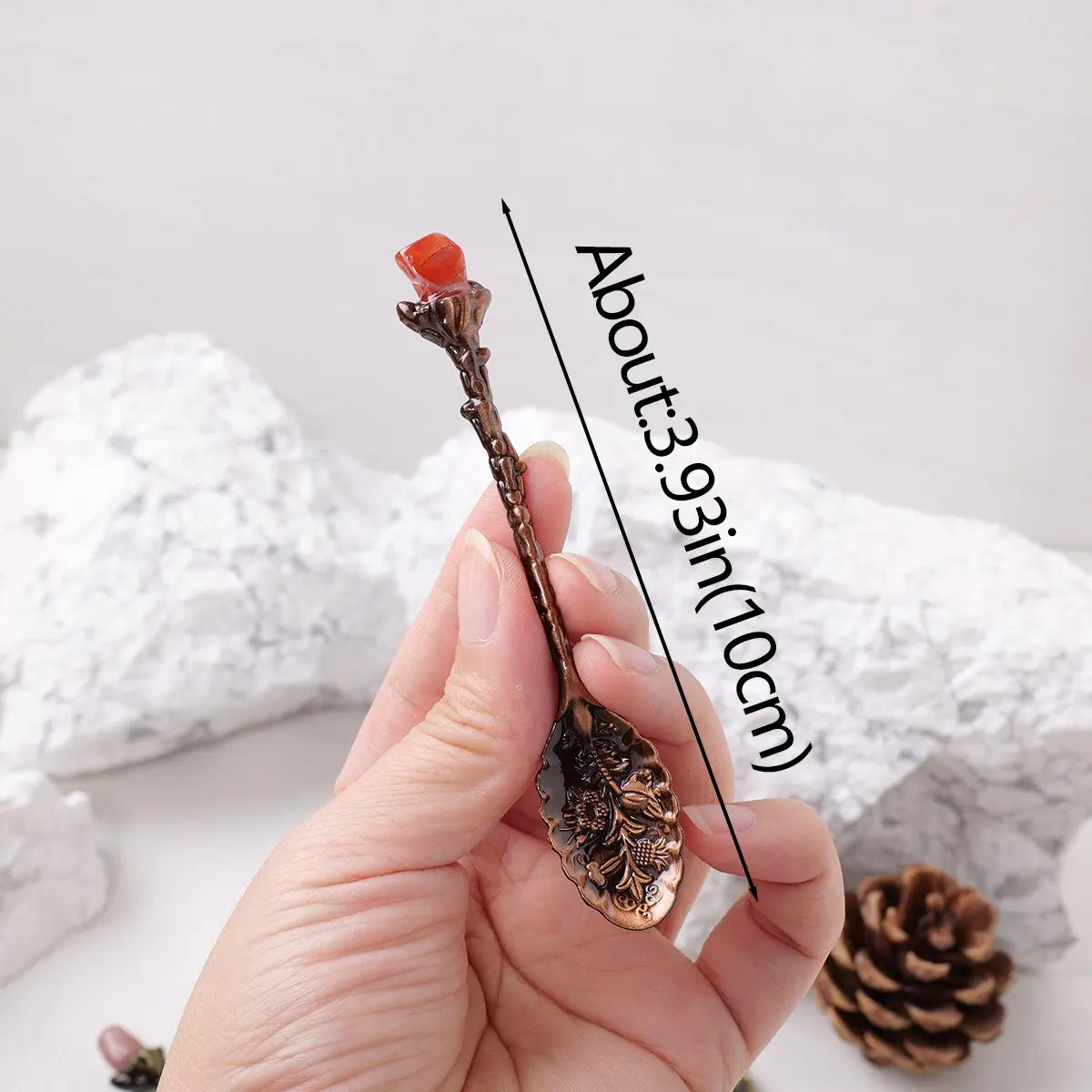Mini Decorative Spoons Set, Natural Crystal Mini Spoon Set, Random Colors, Perfect Gift for Mother's & Father's Day, Versatile Use